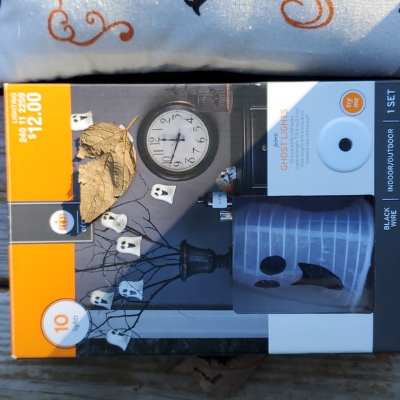 Halloween bundle - purple string lights ghost lights and spooky pillow - Picture 3 of 6